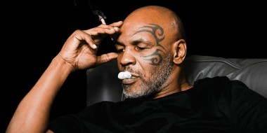 Mike Tyson smoking a joint