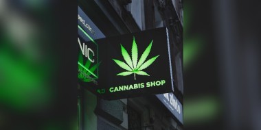 Night lights at a cannabis store